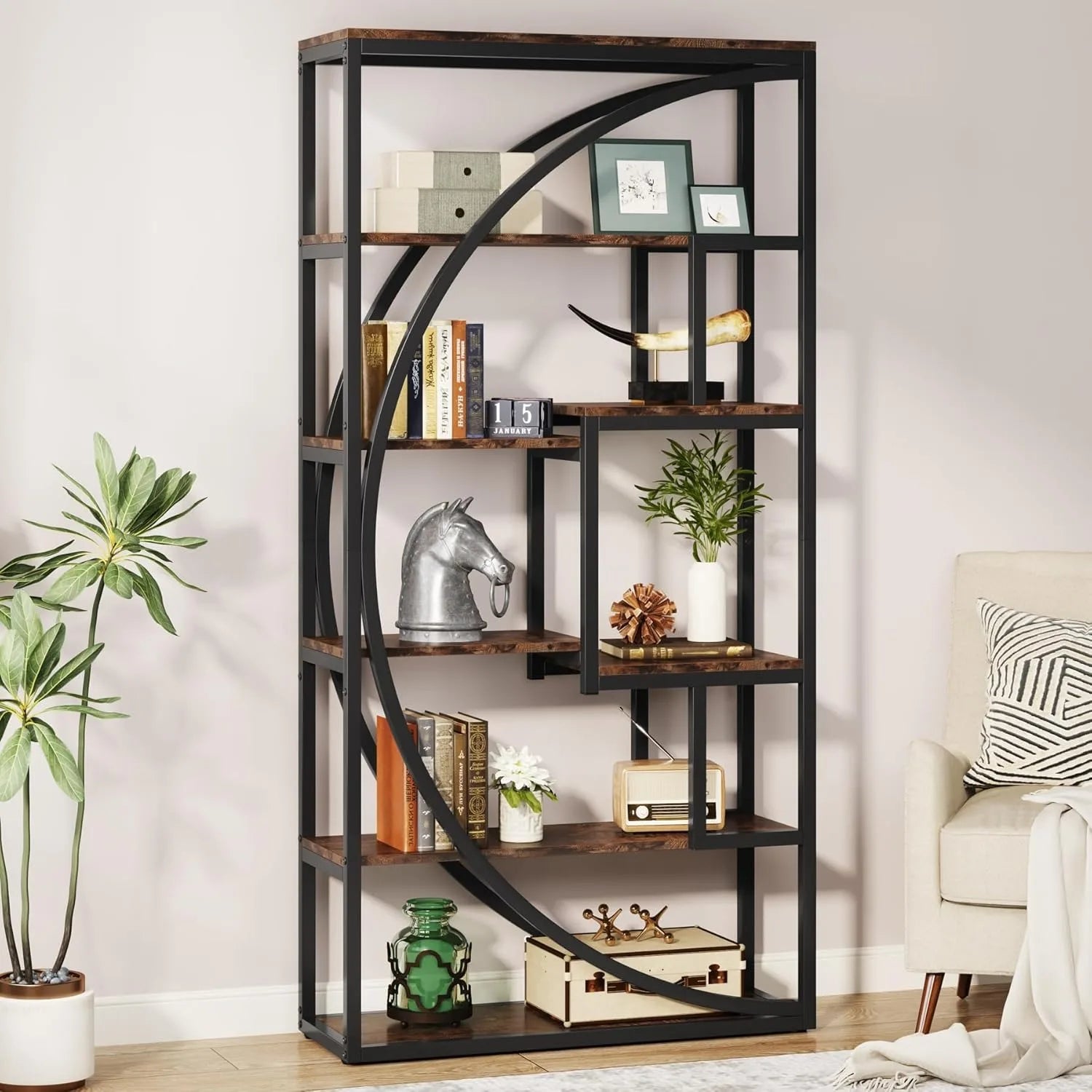 Bookshelf 70.8 inch Tall Display Tack Shelving Unit