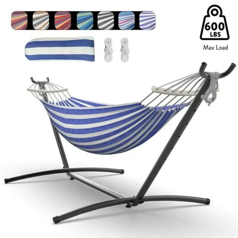 Hammock with Adjustable Stand w/Storage Bag, 600lb Capacity