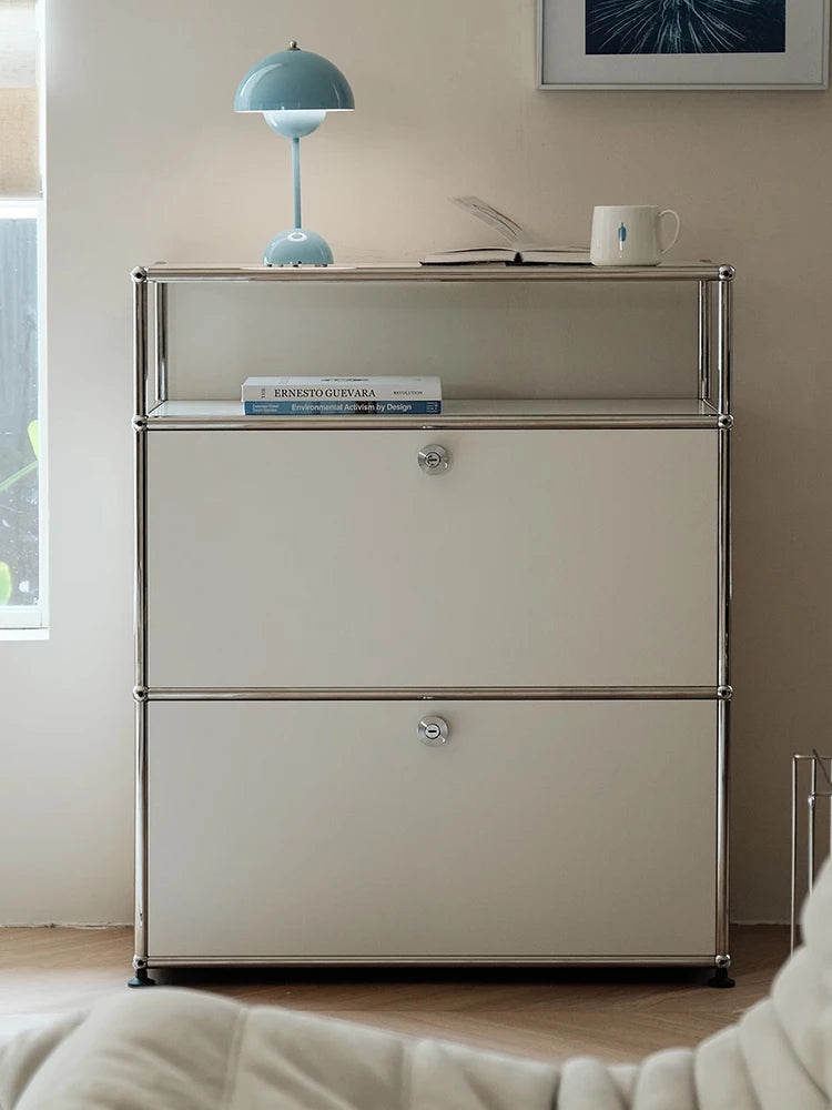 Storage Cabinet Stainless Steel Metal Sideboard For Bedroom