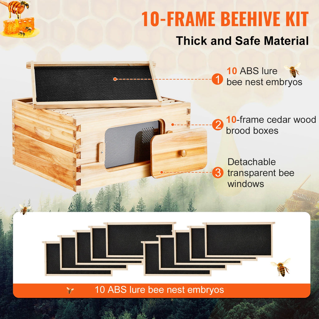 Bee Hive Deep Box Starter Kit 100% Beeswax Coated