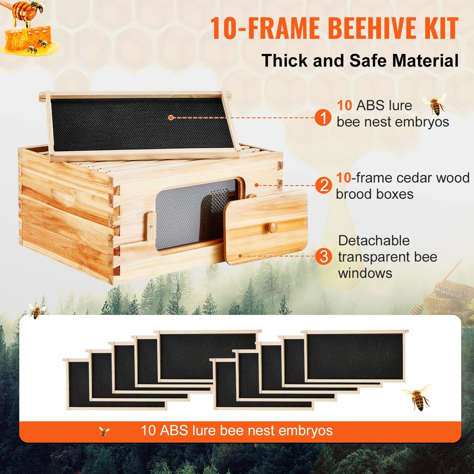 Bee Hive Deep Box Starter Kit 100% Beeswax Coated