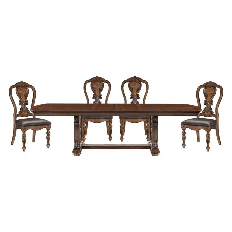 Elegant Formal 5-Piece Dining Set with Extension Leaf