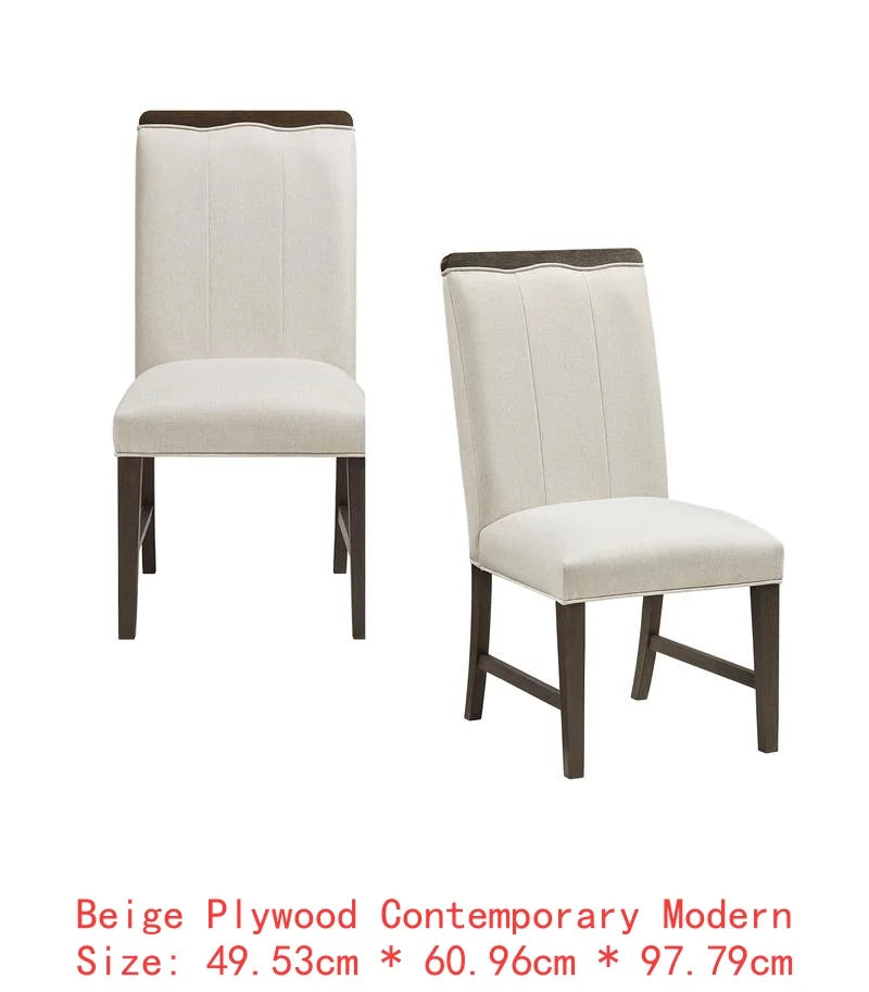 Modern Brown Finish 7-Piece Dining Set with Round Table