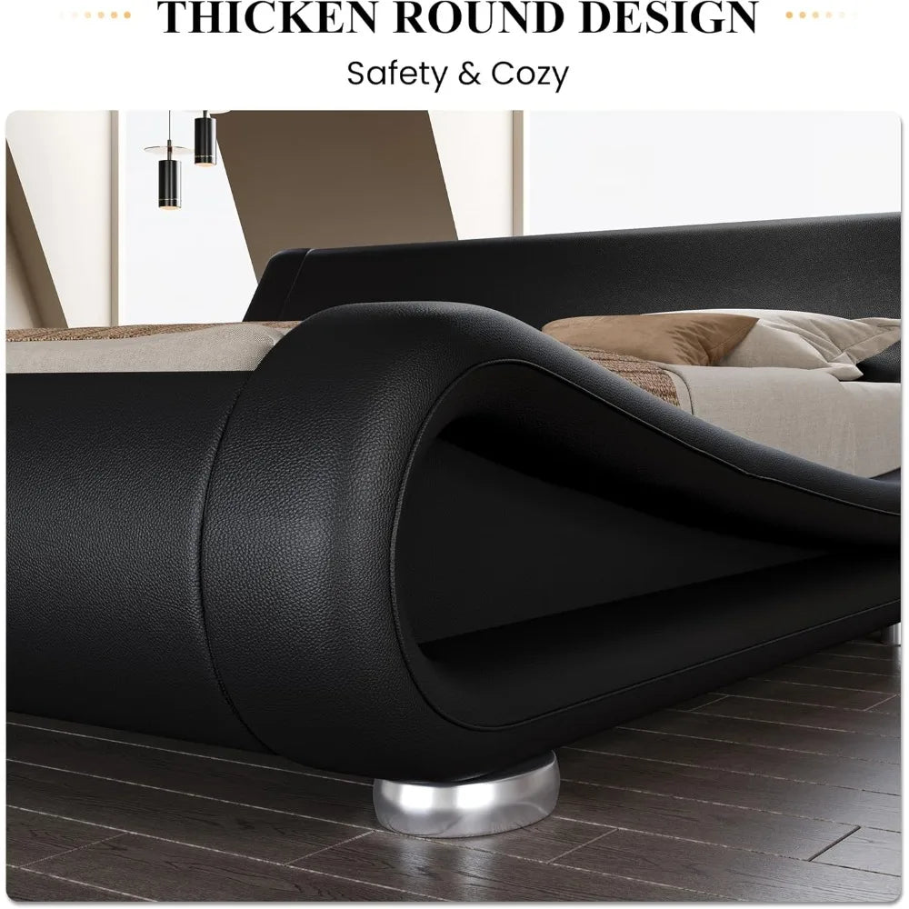 Queen Size Bed Frame No Box Spring Needed & Easy Assembly