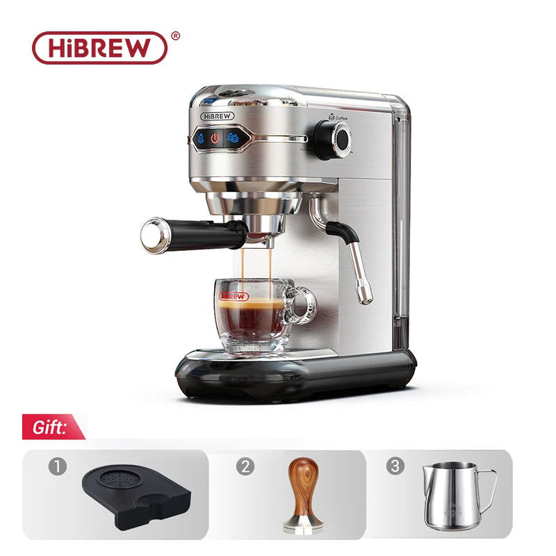 HiBREW Coffee Maker Cafetera 20 Bar Inox Semi Automatic Super