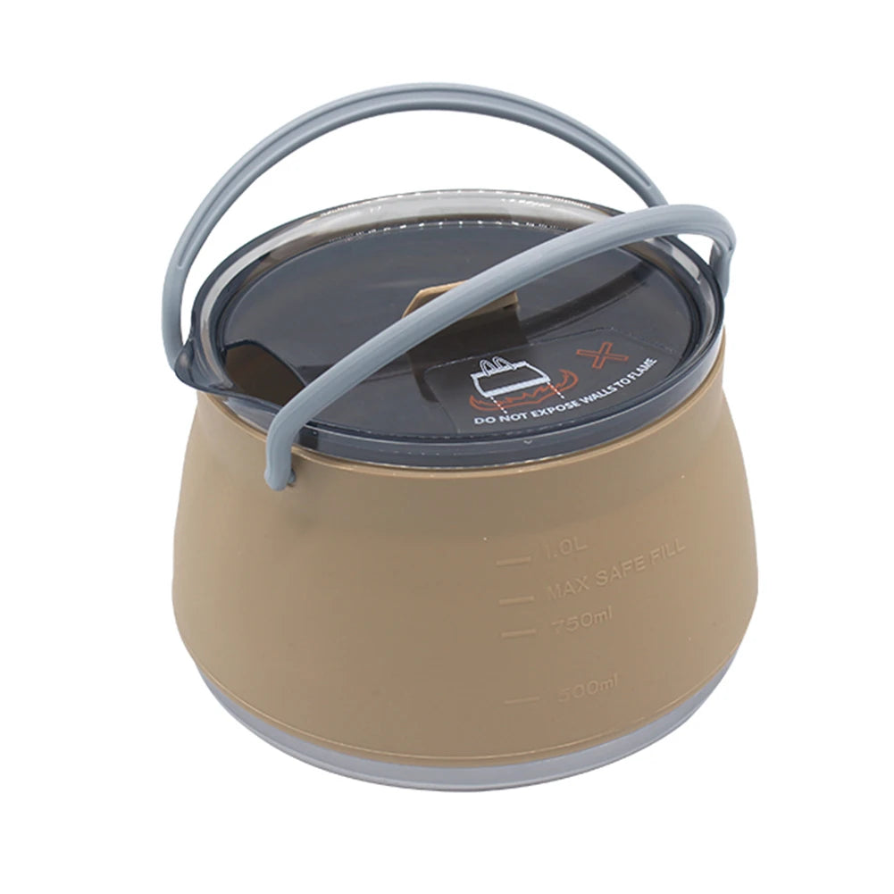 Handle Outdoor Collapsible Kettle Stainless Steel Bottom Water Pot