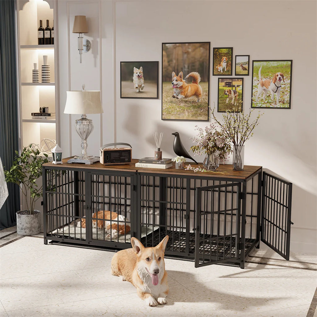 Furniture Style Dog Crate White Pet Kennel  for Small Medium Large Dogs