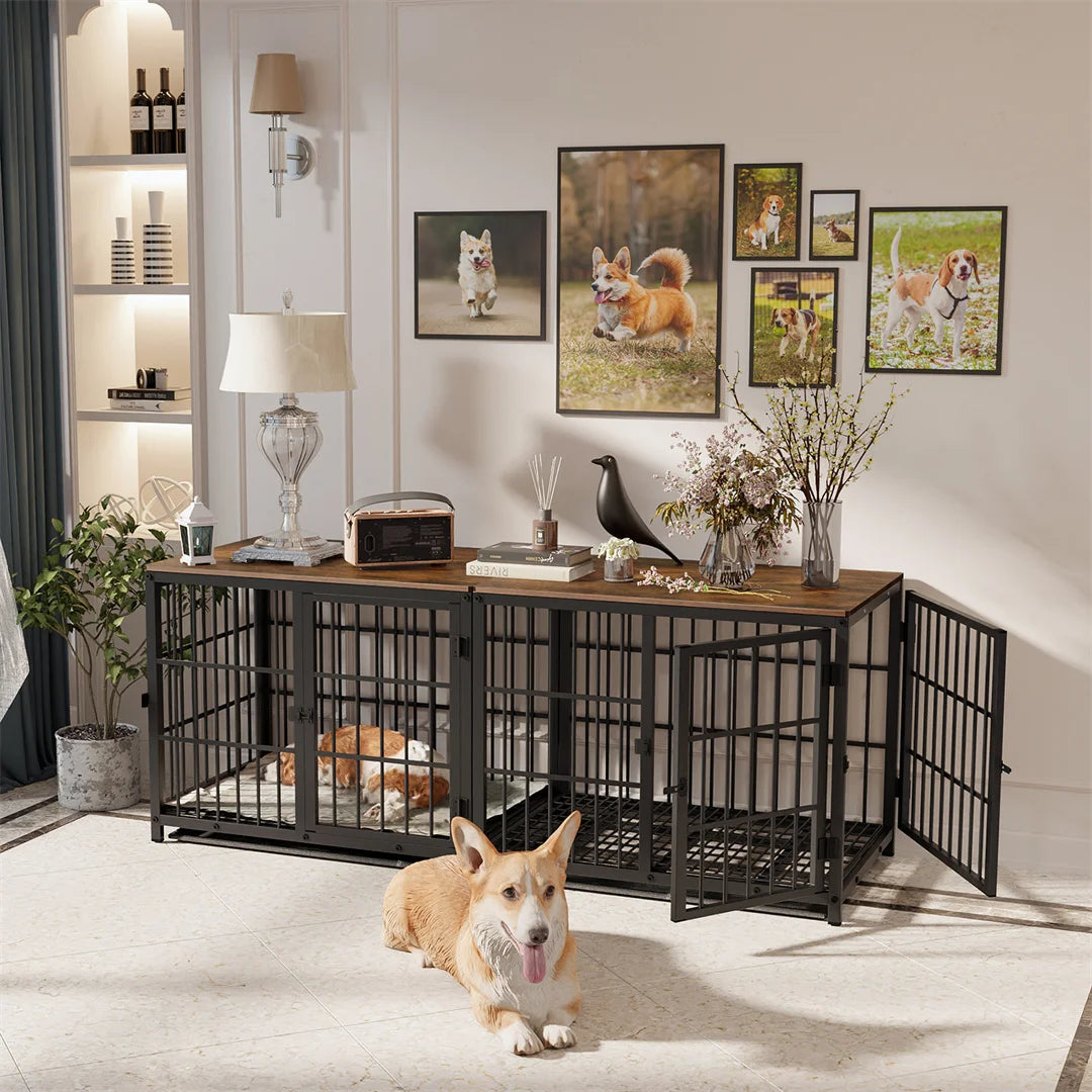 Furniture Style Dog Crate White Pet Kennel  for Small Medium Large Dogs
