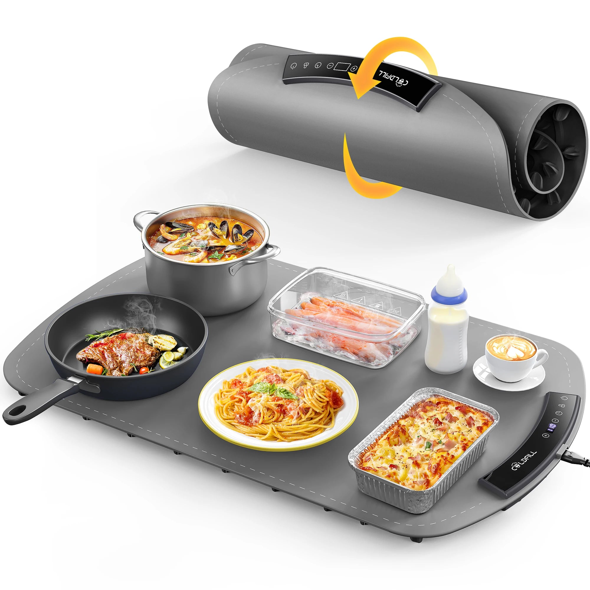 Foldable Portable Smart Food Fast Heating Mat Electric Warming Tray