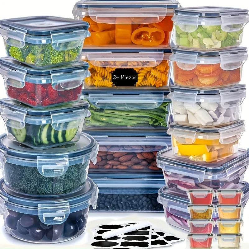 48Pcs BPA-Free Food Storage Set - 24 Airtight Containers & Lids