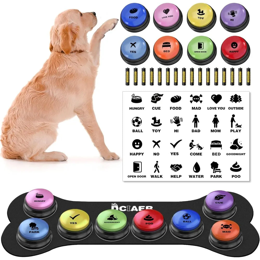 Dog Buttons for Communication,Talking Buttons for Dogs,8 Recordable Sound Buttons