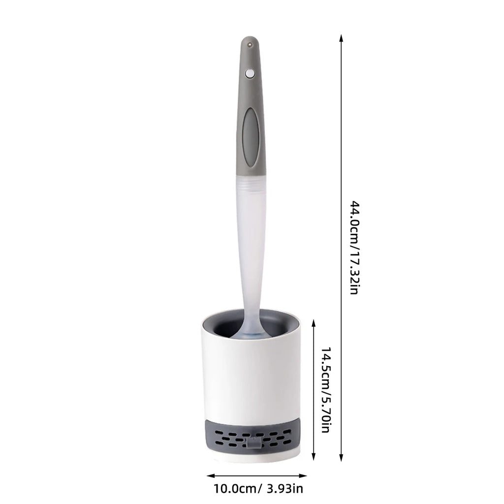 Toilet Brush Holder Set Silicone with Refillable Handle