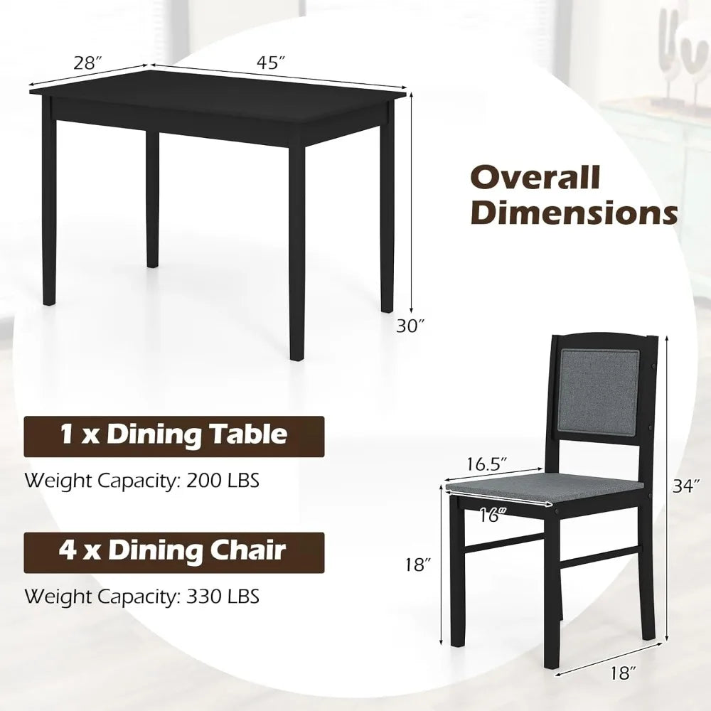 4-person Dining Table Set with Storage Rack