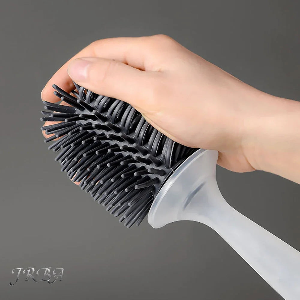 Toilet Brush Holder Set Silicone with Refillable Handle