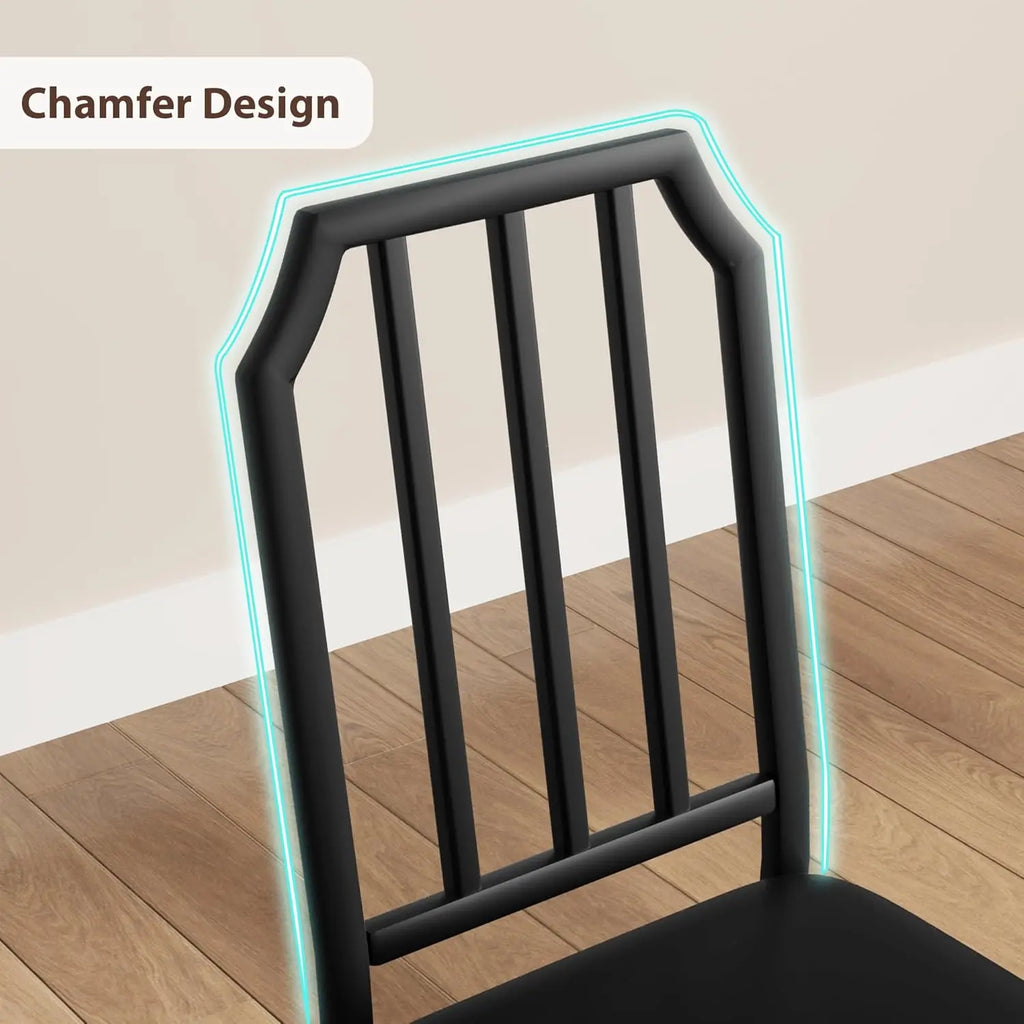 Glass Dining Table Set for 2Chairs for 2 with Padded Seats