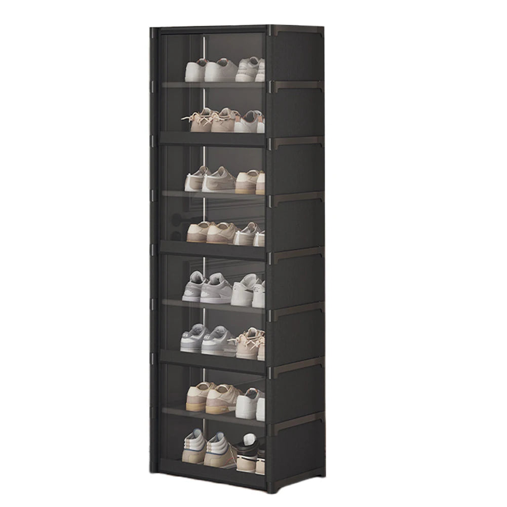 9 Tier Multi-Layer Shoe Rack 42cm/60cm Shoes Storage Cabinet Space Saving Vertical Stand Holder Dustproof Door Shoe Organizer