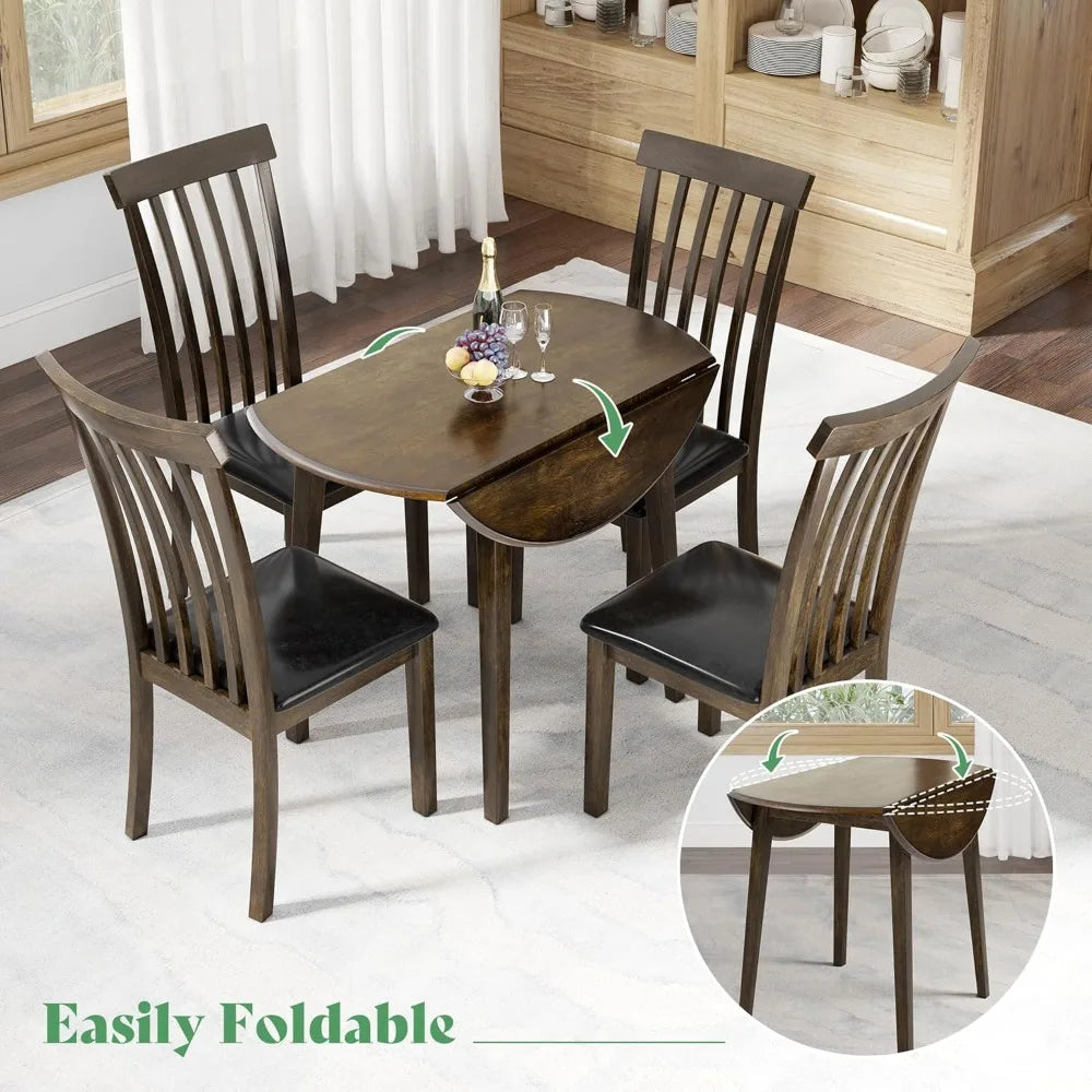 Solid Wood 5-piece Foldable Cutlery Set, Medieval Modern