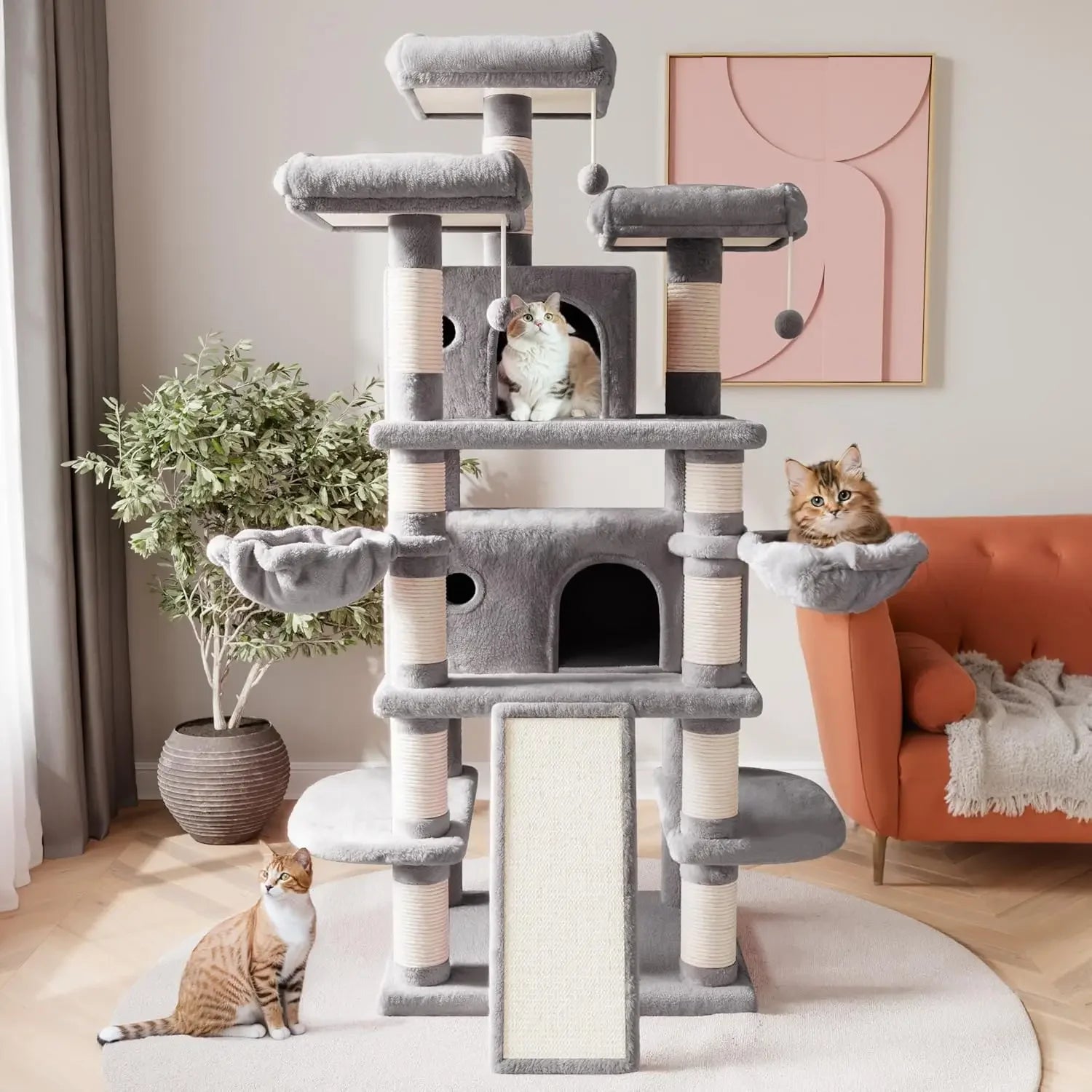/Big Cat Tower with Condo/Cozy Plush ‌Pussycat Perches