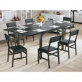 7-Piece  Extendable Kitchen Table Cushion Chairs Set of 6
