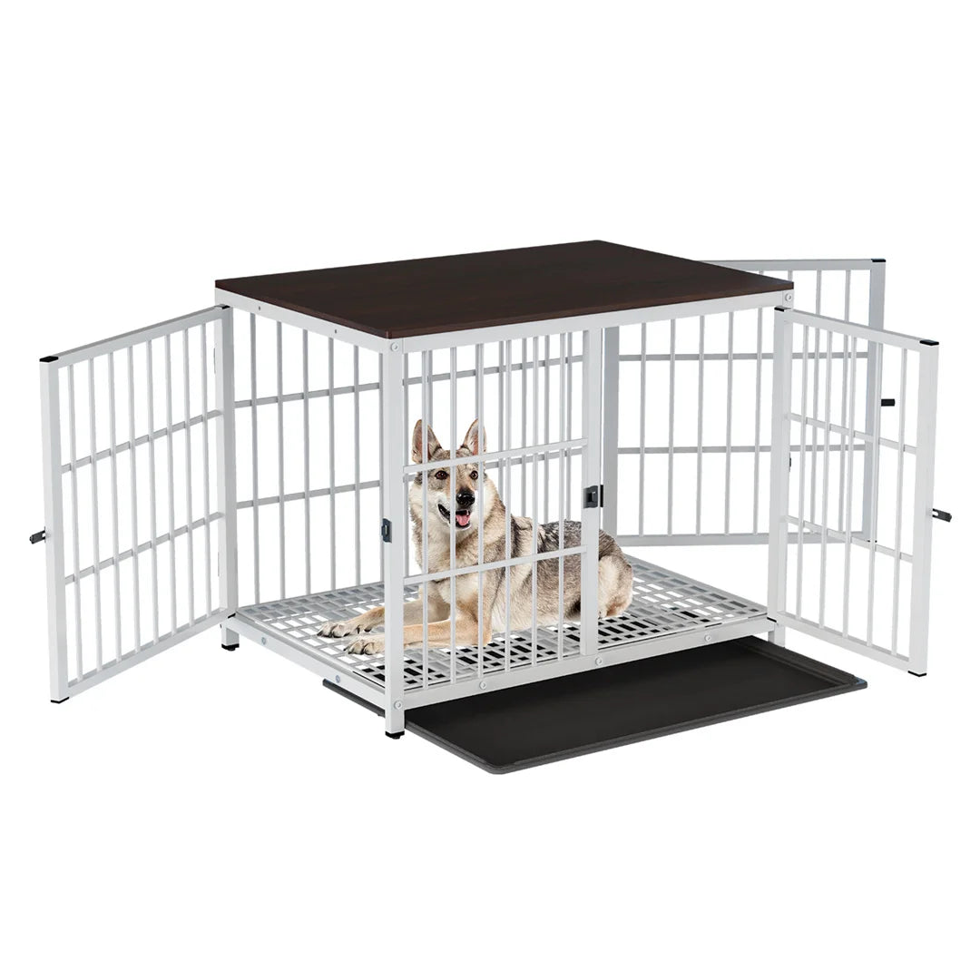 Furniture Style Dog Crate White Pet Kennel  for Small Medium Large Dogs