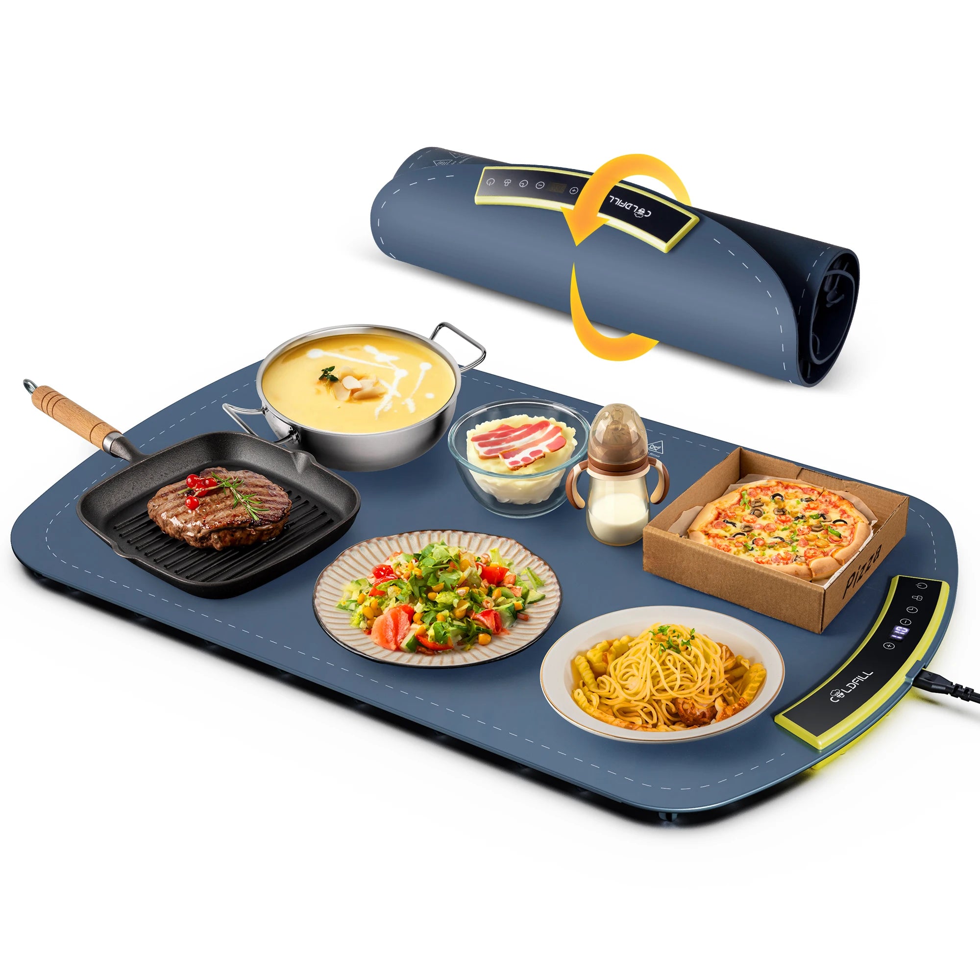 Foldable Portable Smart Food Fast Heating Mat Electric Warming Tray