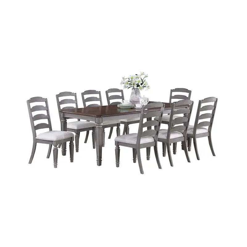 Contemporary 9-Piece Dining Set with Leaf