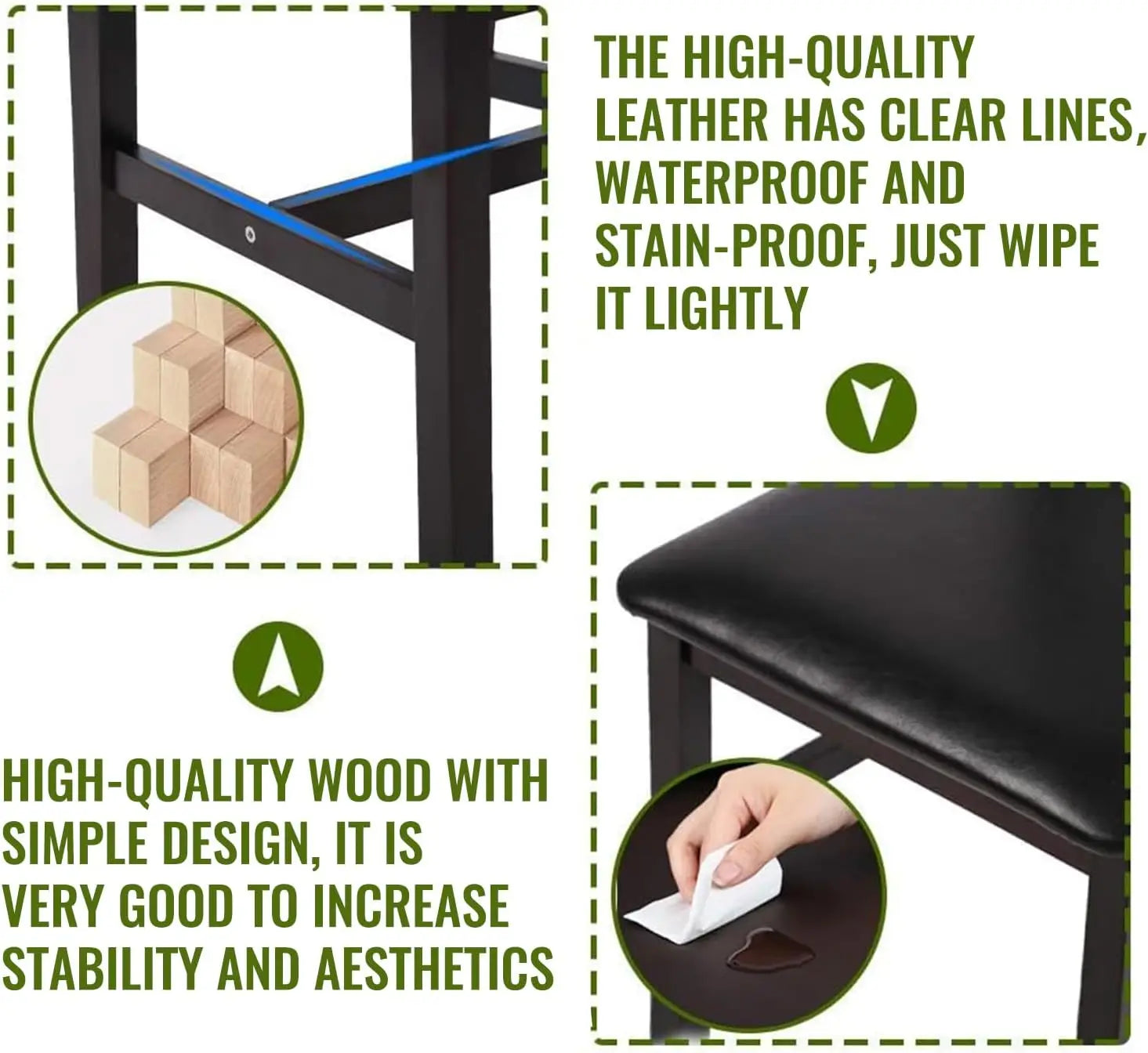 Elegant Kitchen Sets for Small Space,Dark Brown