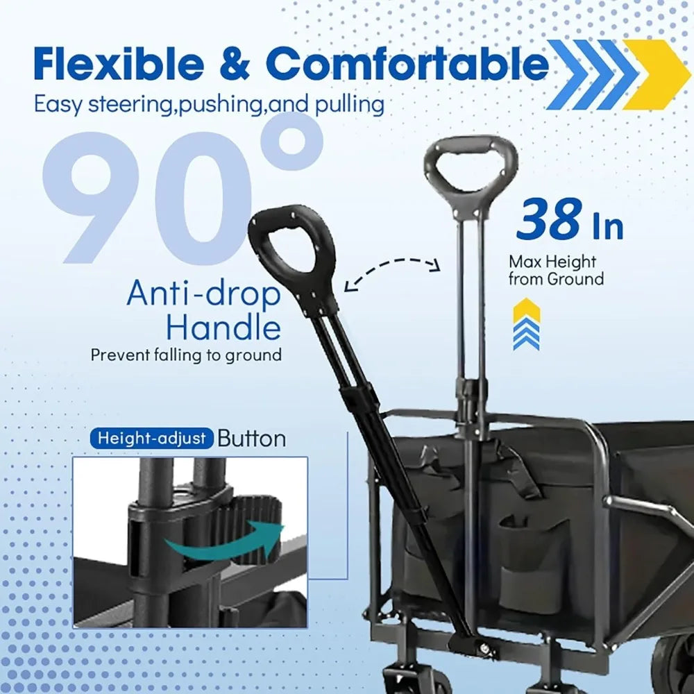 Heavy Duty Grocery Cart for Shopping, Beach, Camping, Sport