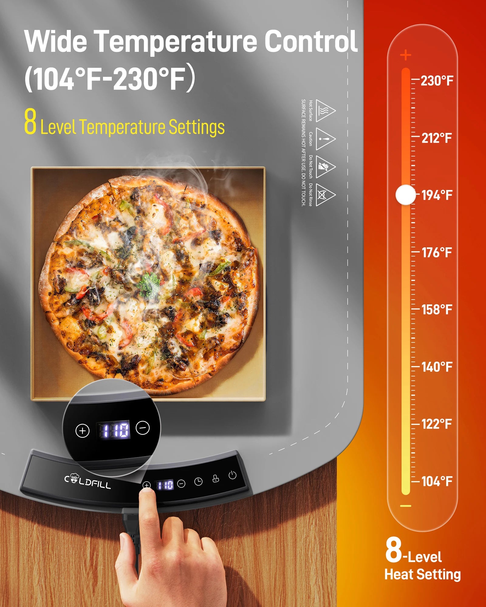 Foldable Portable Smart Food Fast Heating Mat Electric Warming Tray