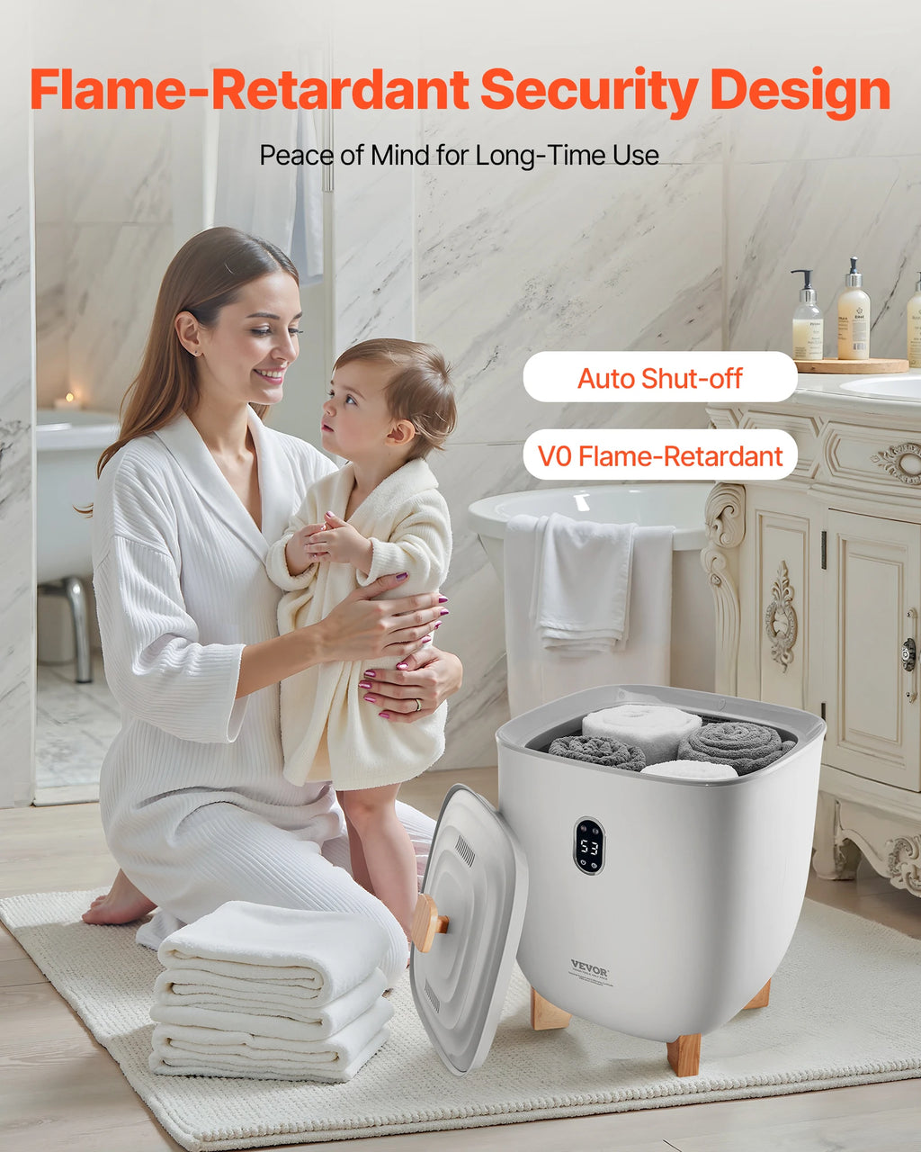 t 25L Heated Towel Warmer w/ LED Light Auto Shut off