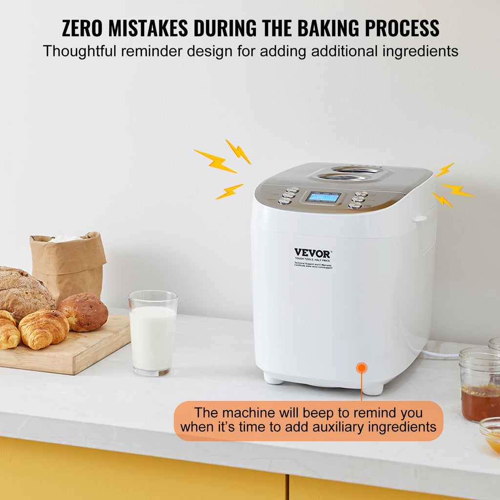 2/3 LB Bread Maker 15-in-1 Dough Machine Nonstick