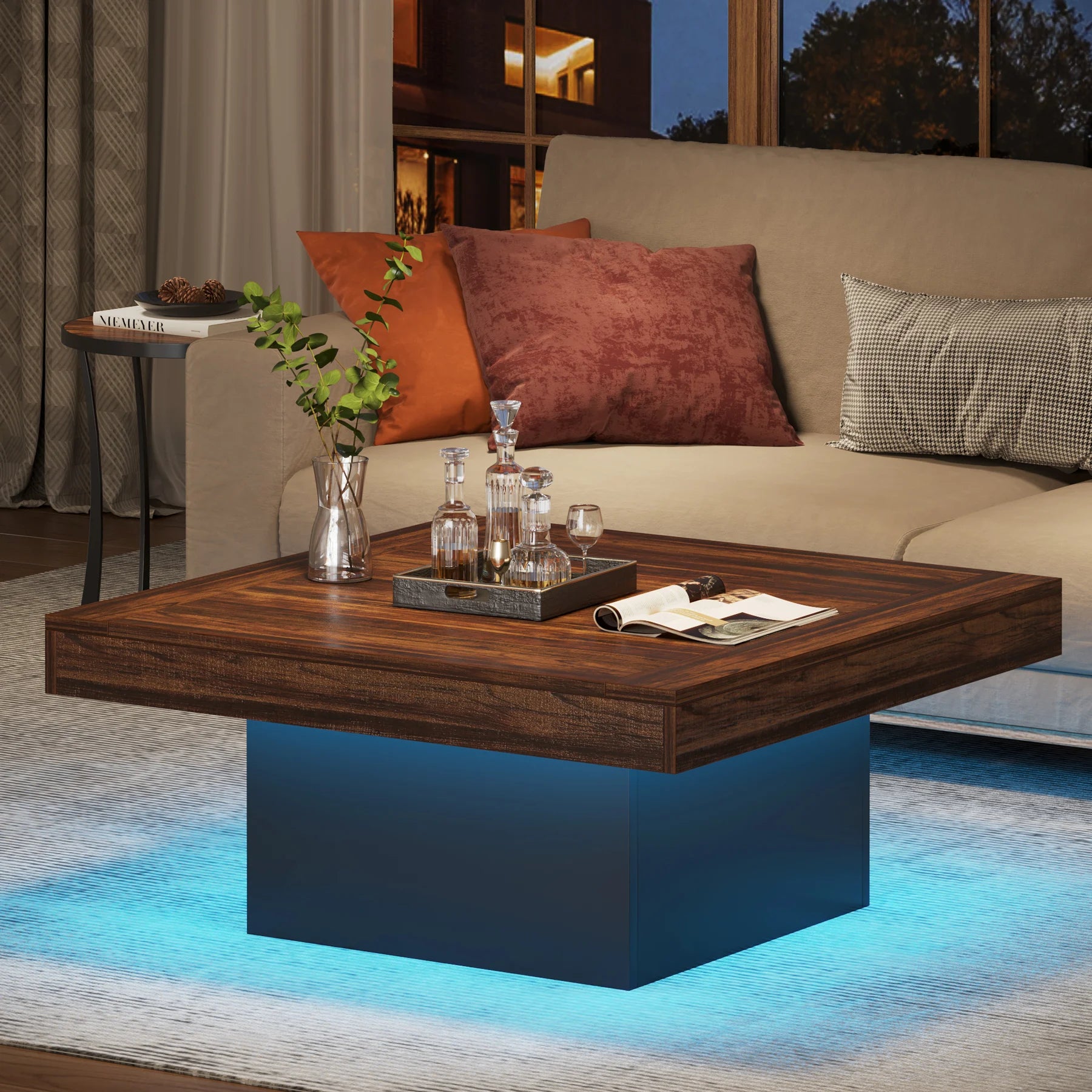 Coffee Table Engineered Wood for Living Room Rustic Brown & Black