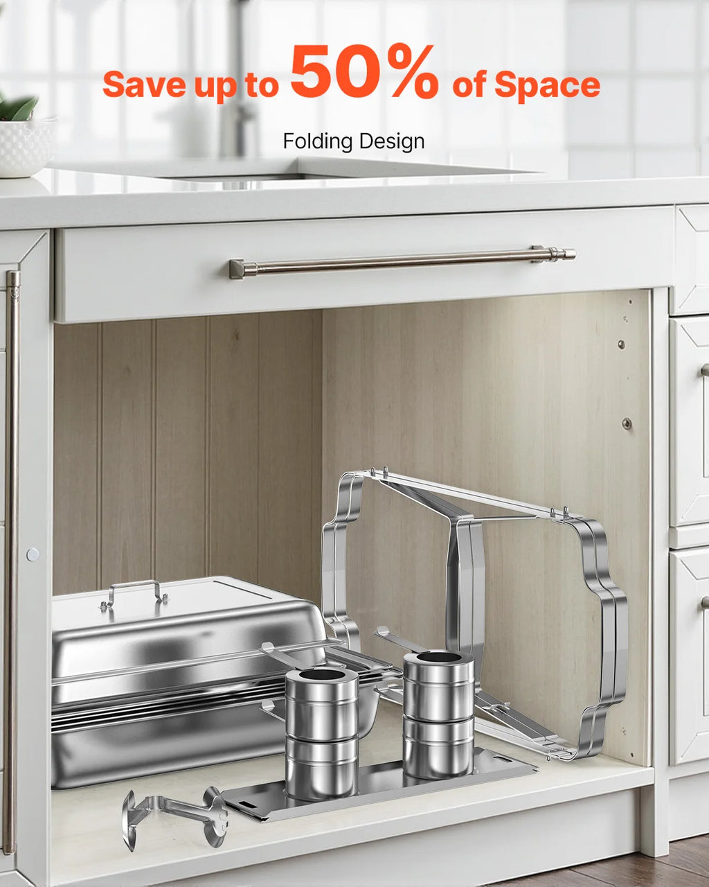 8 Qt 4/6 Pack Chafing Dish Buffet Set Stainless Steel