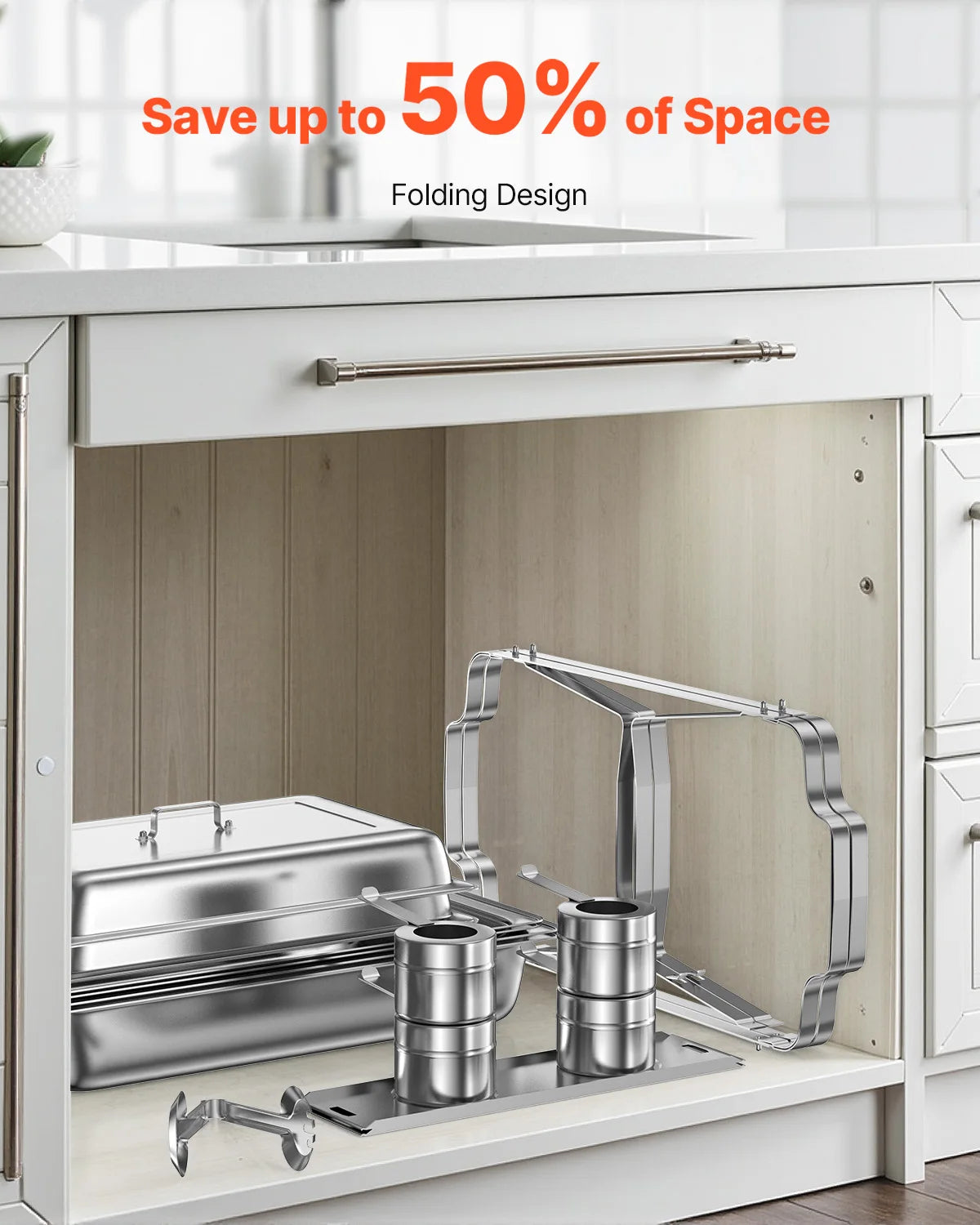 8 Qt 4/6 Pack Chafing Dish Buffet Set Stainless Steel