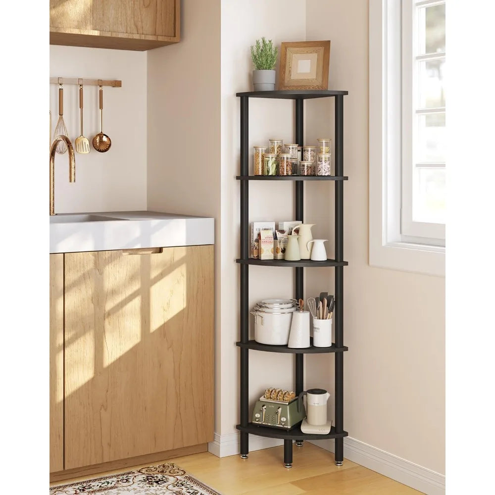 5 Tier Corner Shelf Display Rack for Living Room
