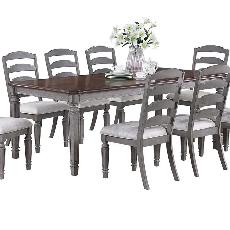 Contemporary 9-Piece Dining Set with Leaf
