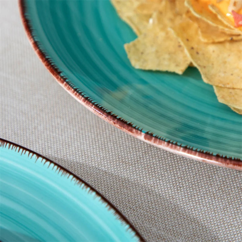 16Pcs Porcelain Dinnerware Set Vintage Ceramic Plate Set