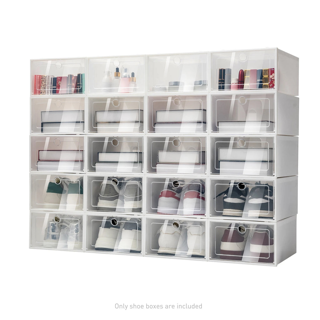 20 Stackable Folding Shoe Boxes Ventilation and Dust Prevention for Bedrooms