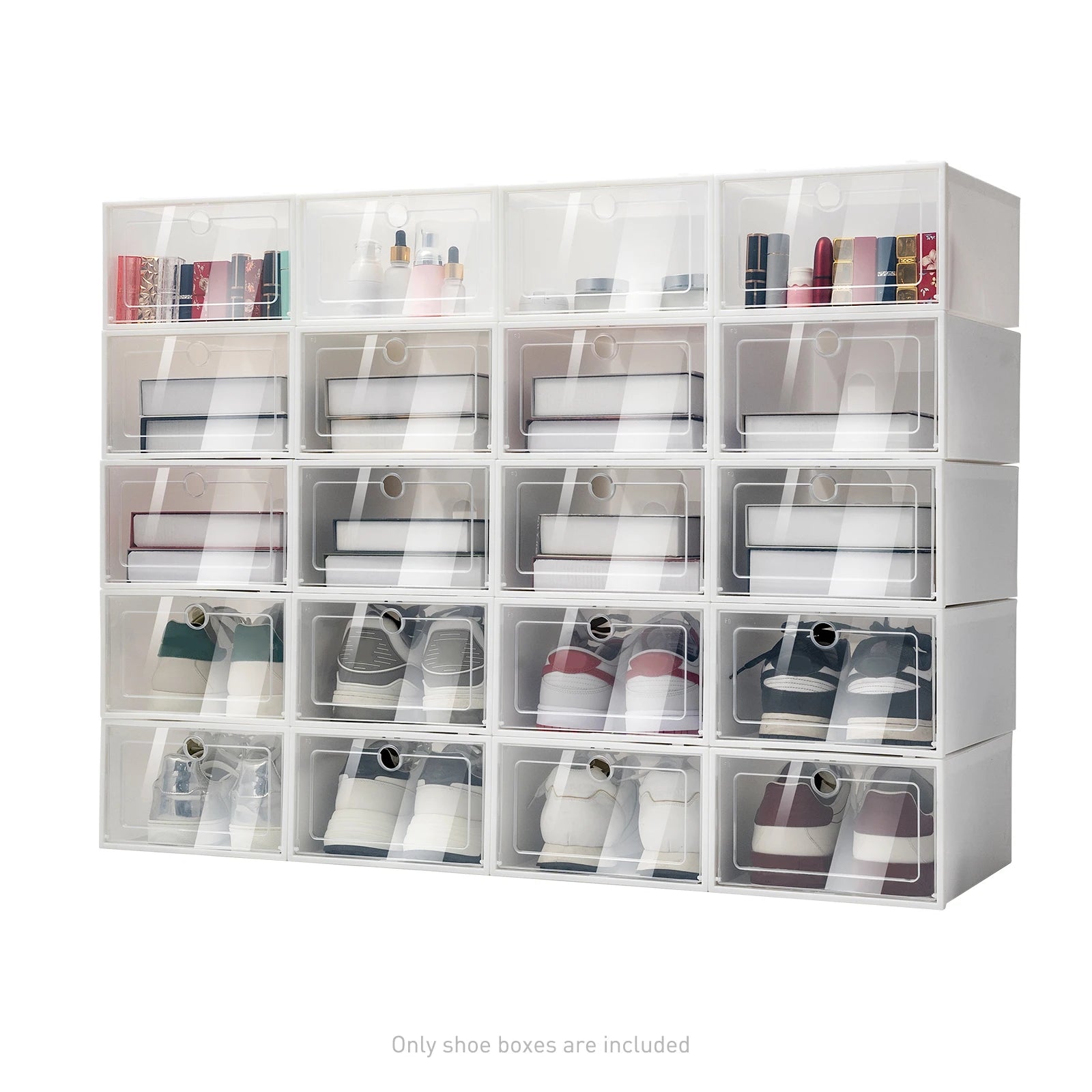 20 Stackable Folding Shoe Boxes Ventilation and Dust Prevention for Bedrooms