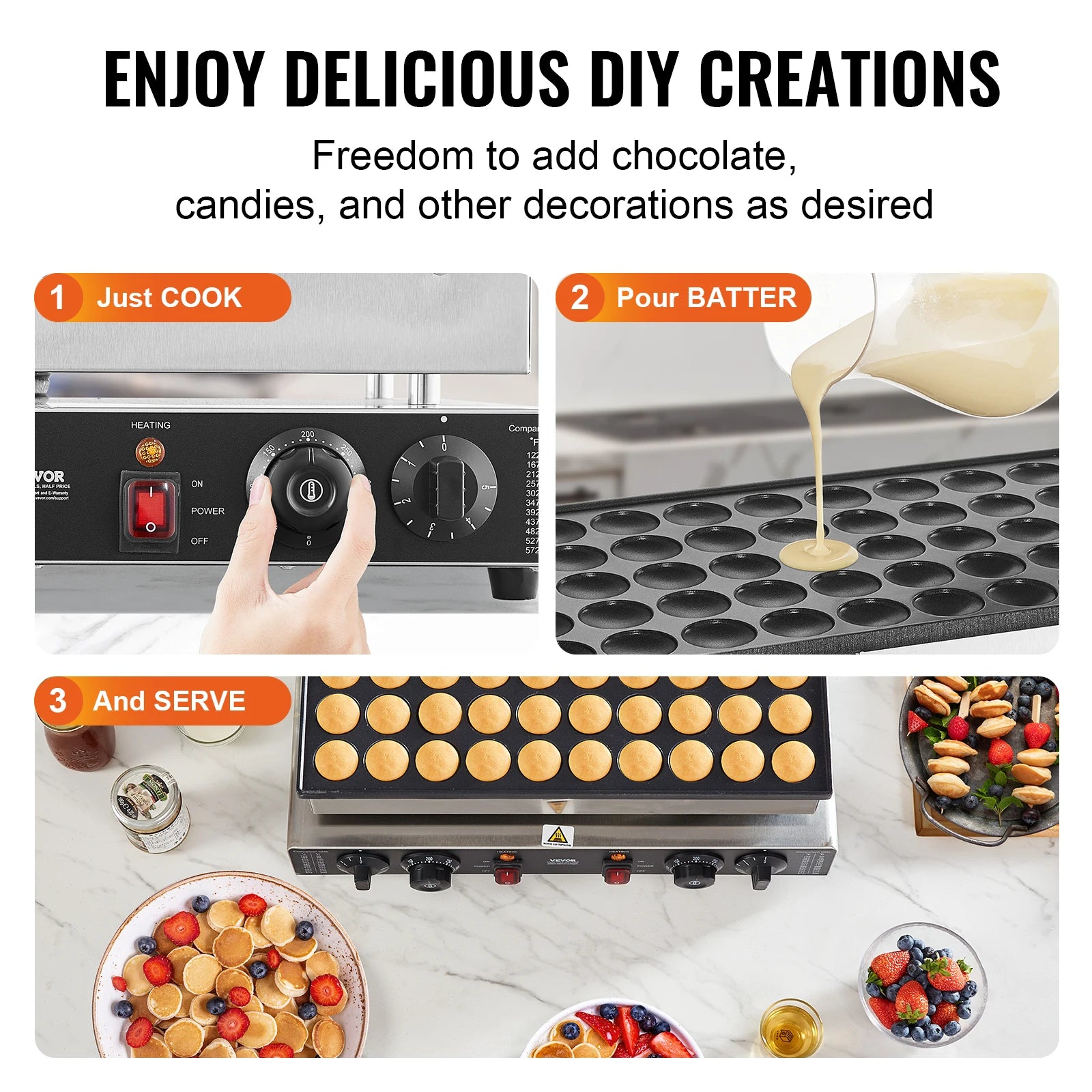 50Pcs Mini Dutch Pancake Maker Commercial Non-stick