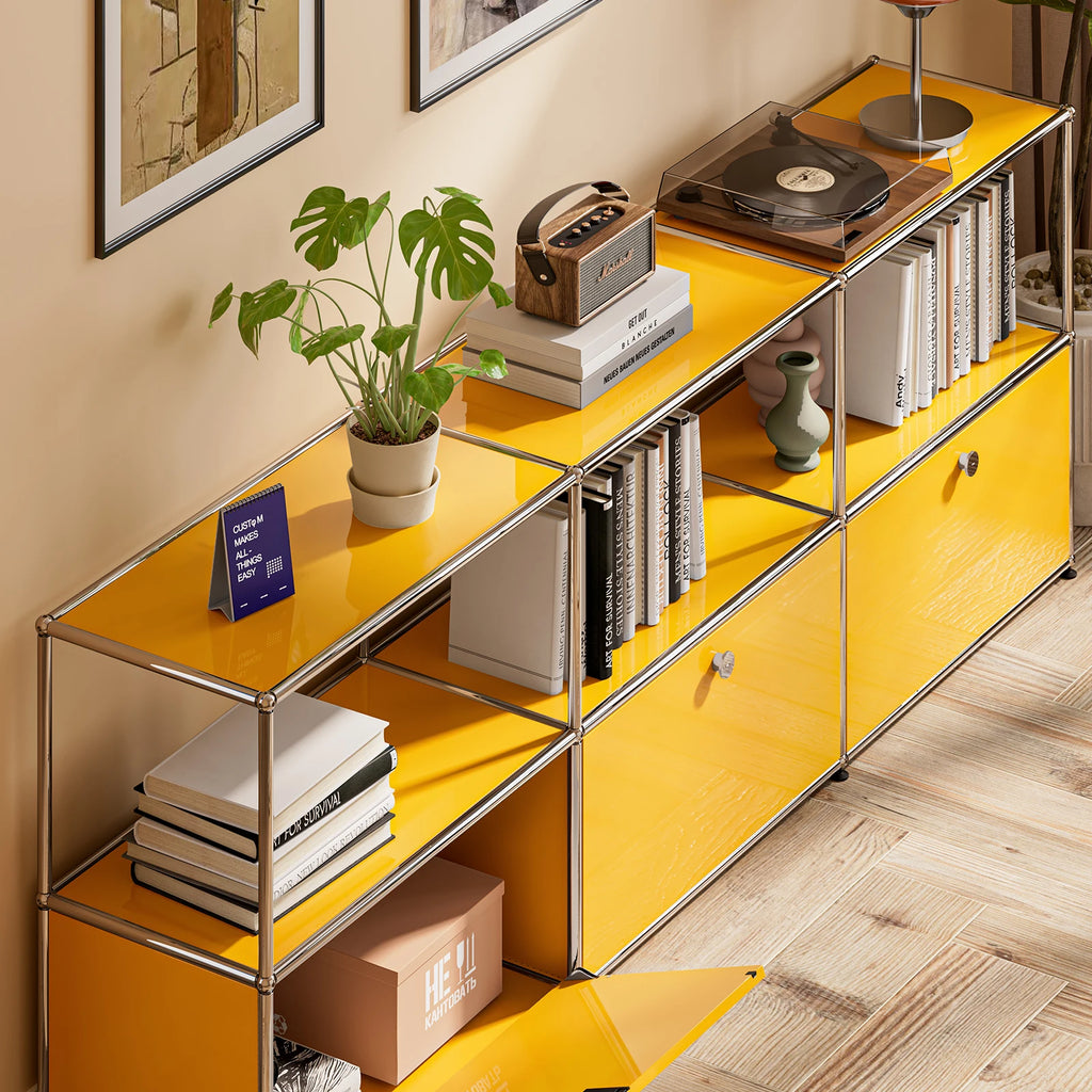 Stainless Metal Organizer TV Stand for Living Room