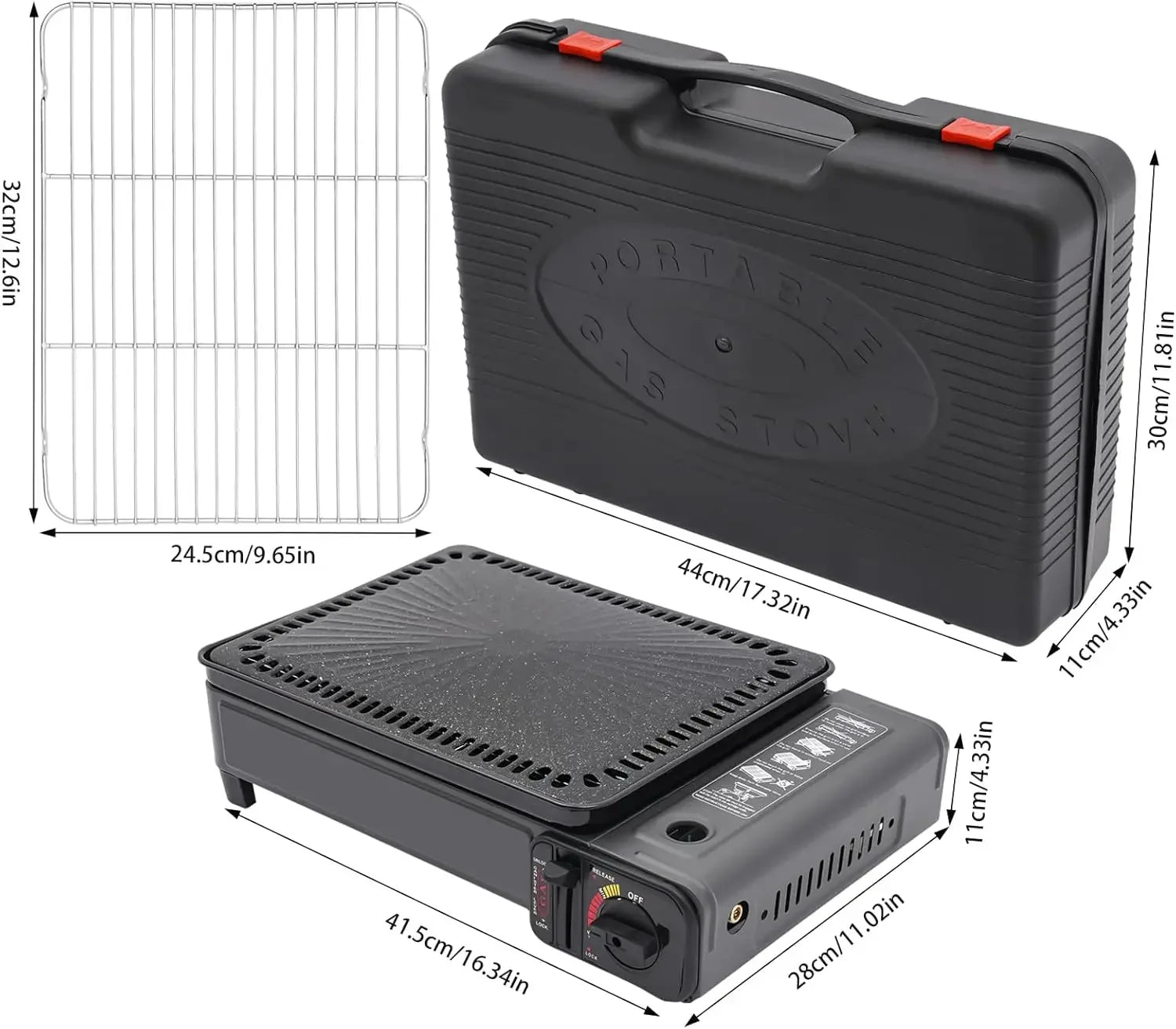 Portable Camping Grill Gas Stove for Traveling Trekking