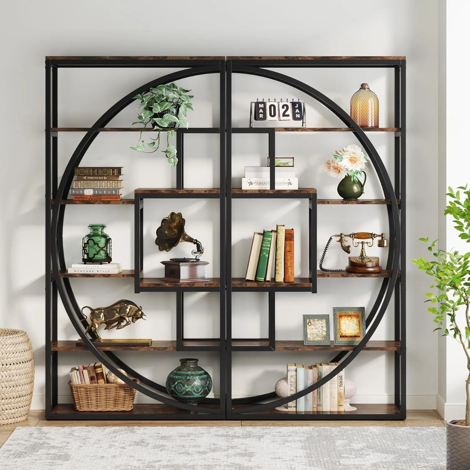 Bookshelf 70.8 inch Tall Display Tack Shelving Unit