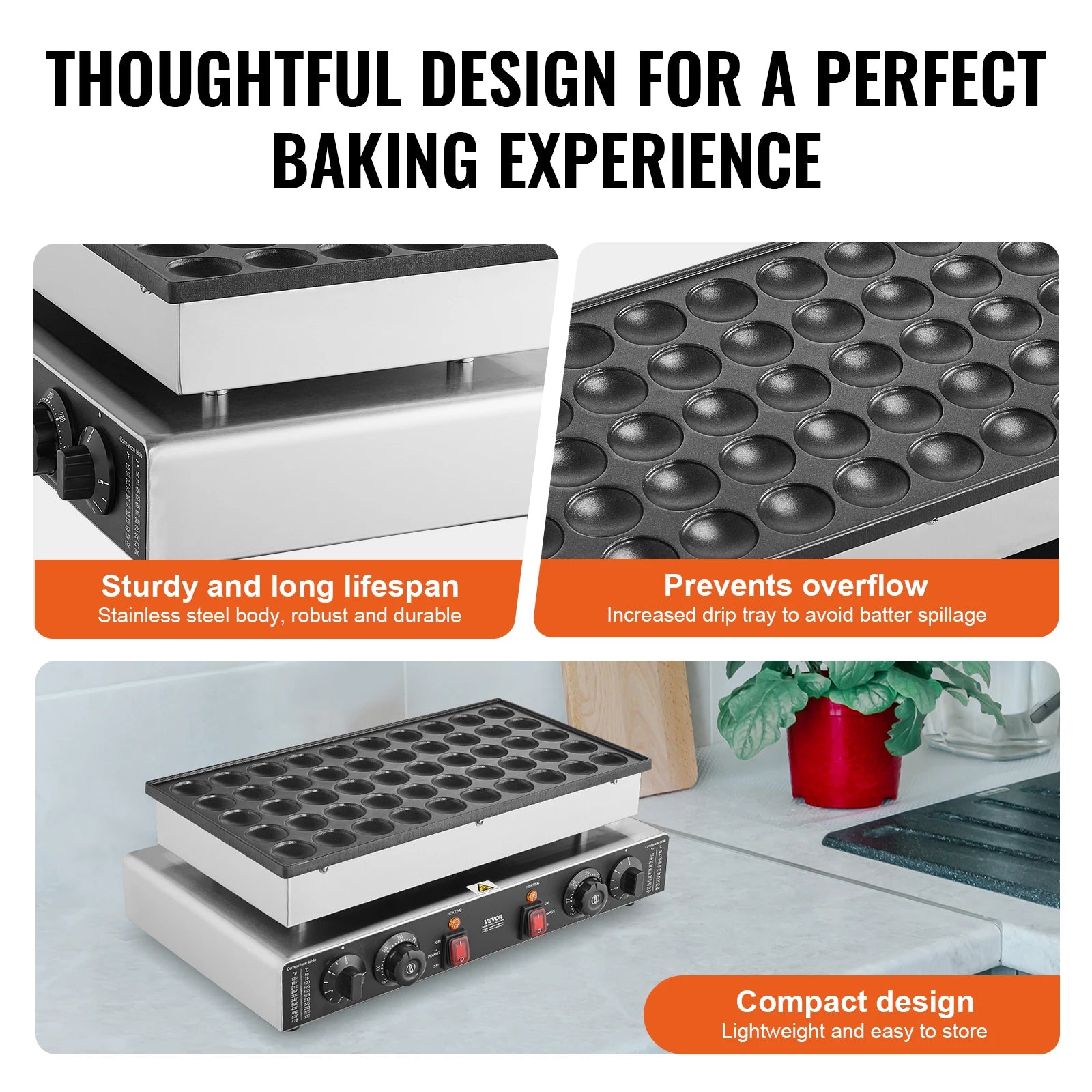 50Pcs Mini Dutch Pancake Maker Commercial Non-stick