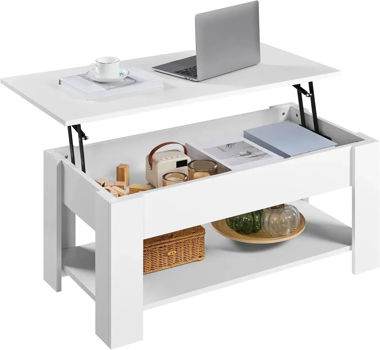 Lift Top Coffee Table with Large Hidden Storage Shelf