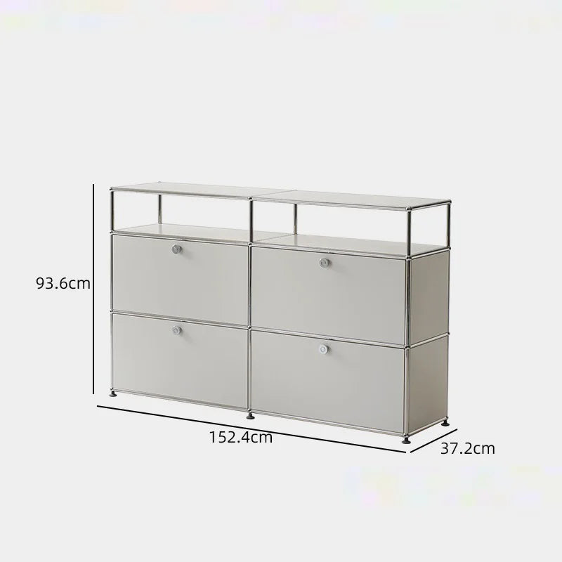 Storage Cabinet Stainless Steel Metal Sideboard For Bedroom