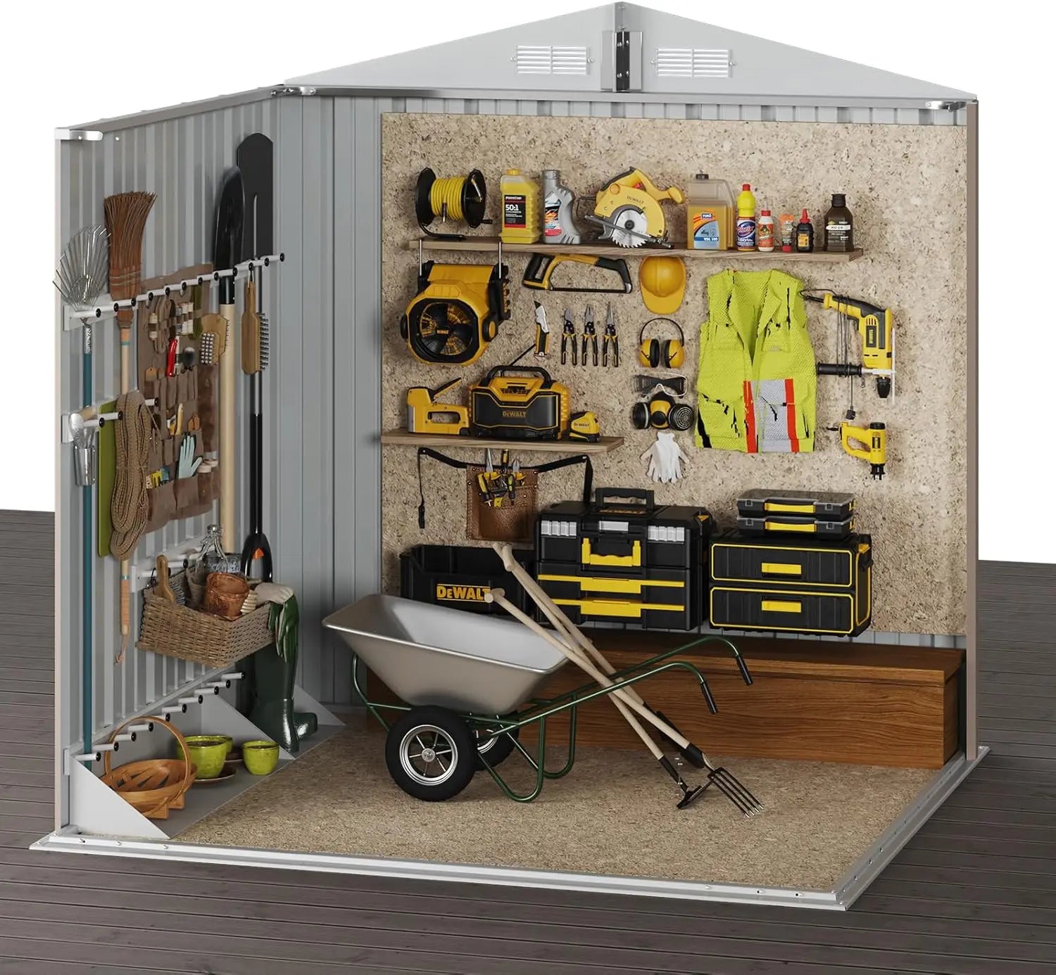 6.2x4 FT Outdoor Storage with Lockable Doors