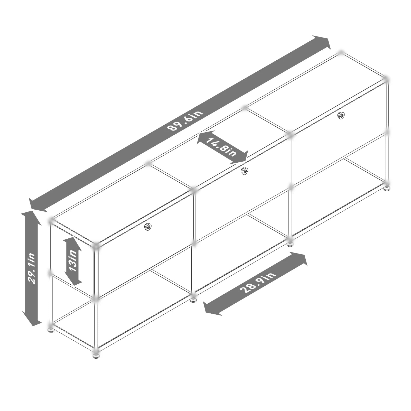 Stainless Metal Organizer TV Stand for Living Room