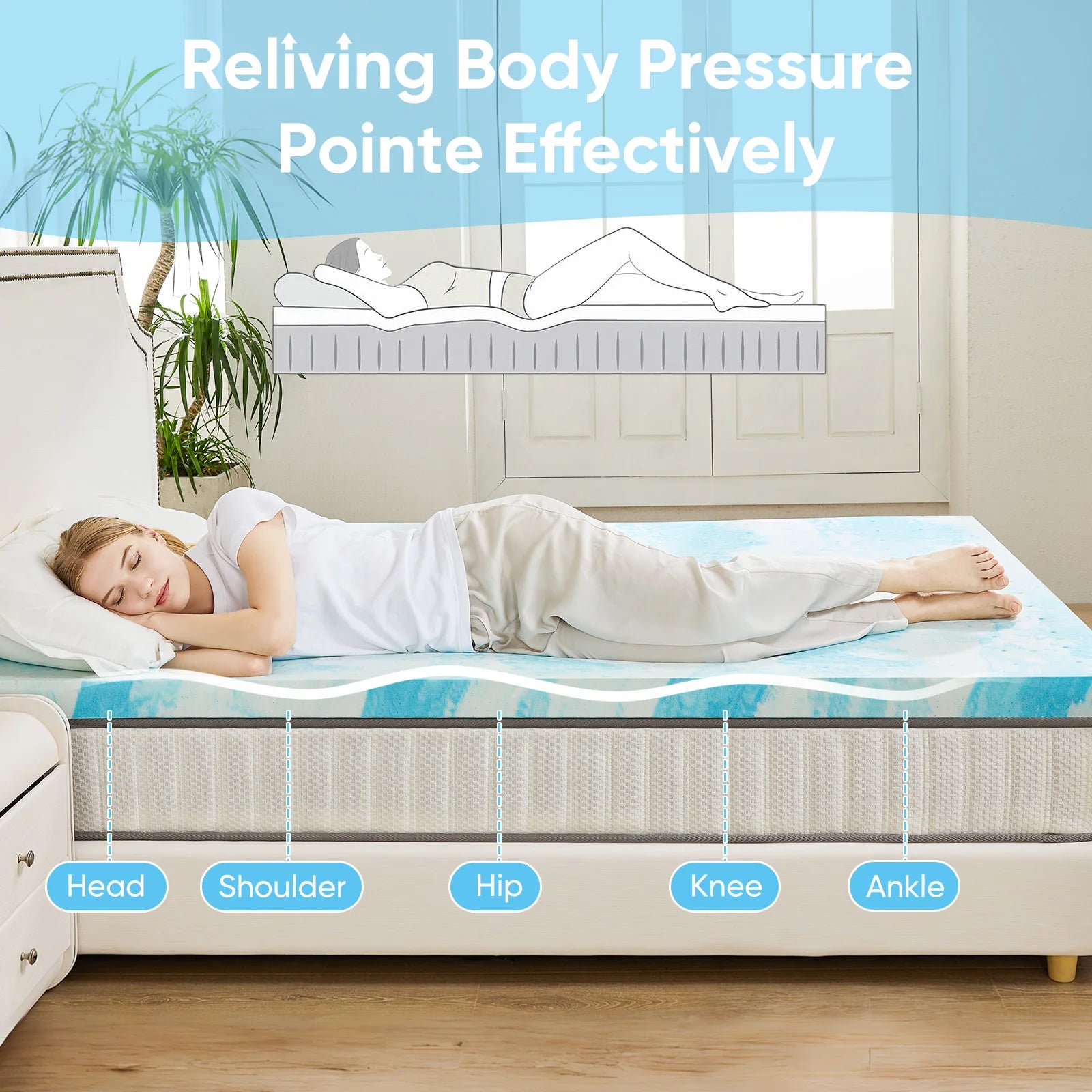 Full Size Cooling Mattress Soft and Breathable Bed