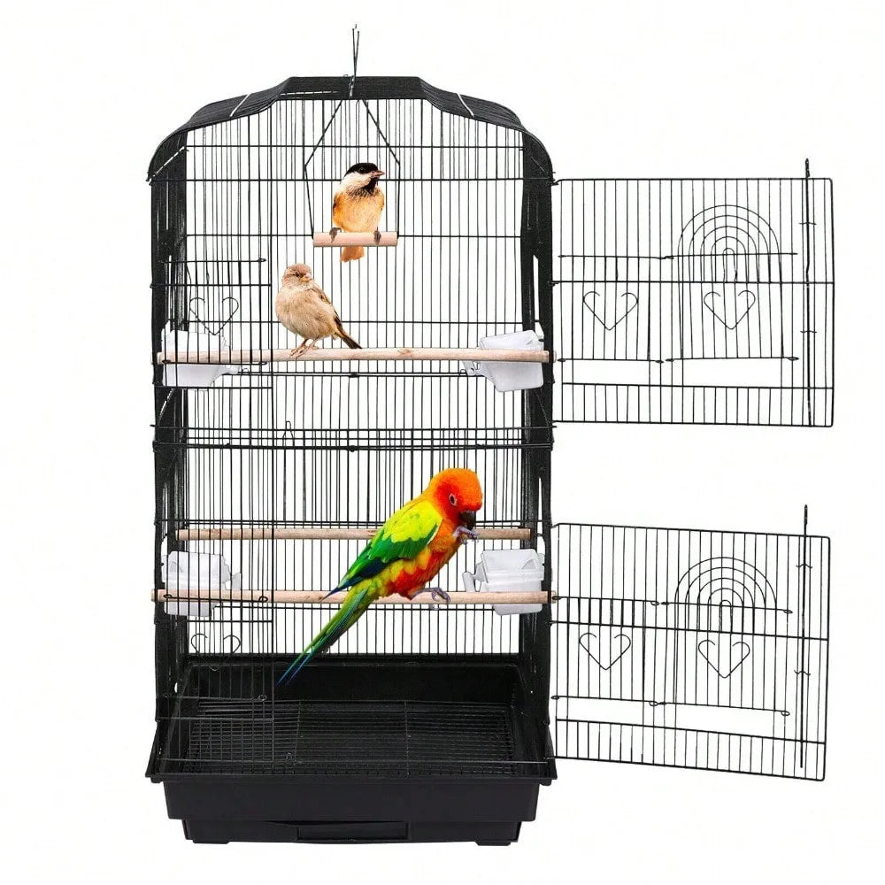 59''H Rooling Bird Cage with Stand & Tray
